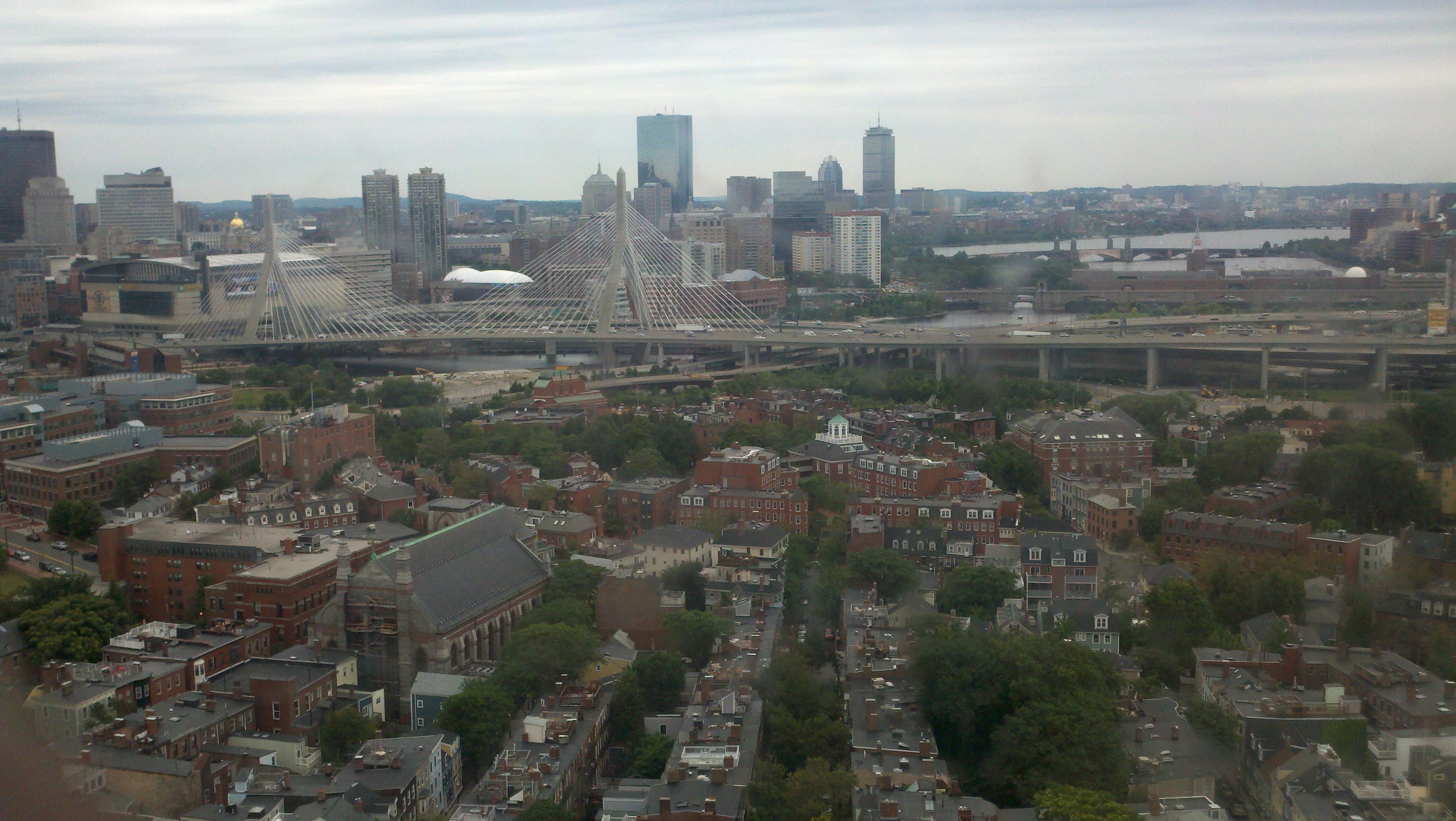 Buildings and statues in downtown Boston