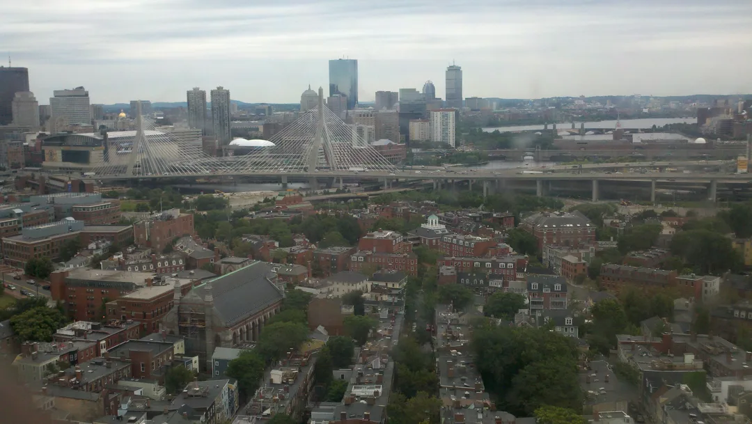 Buildings and statues in downtown Boston