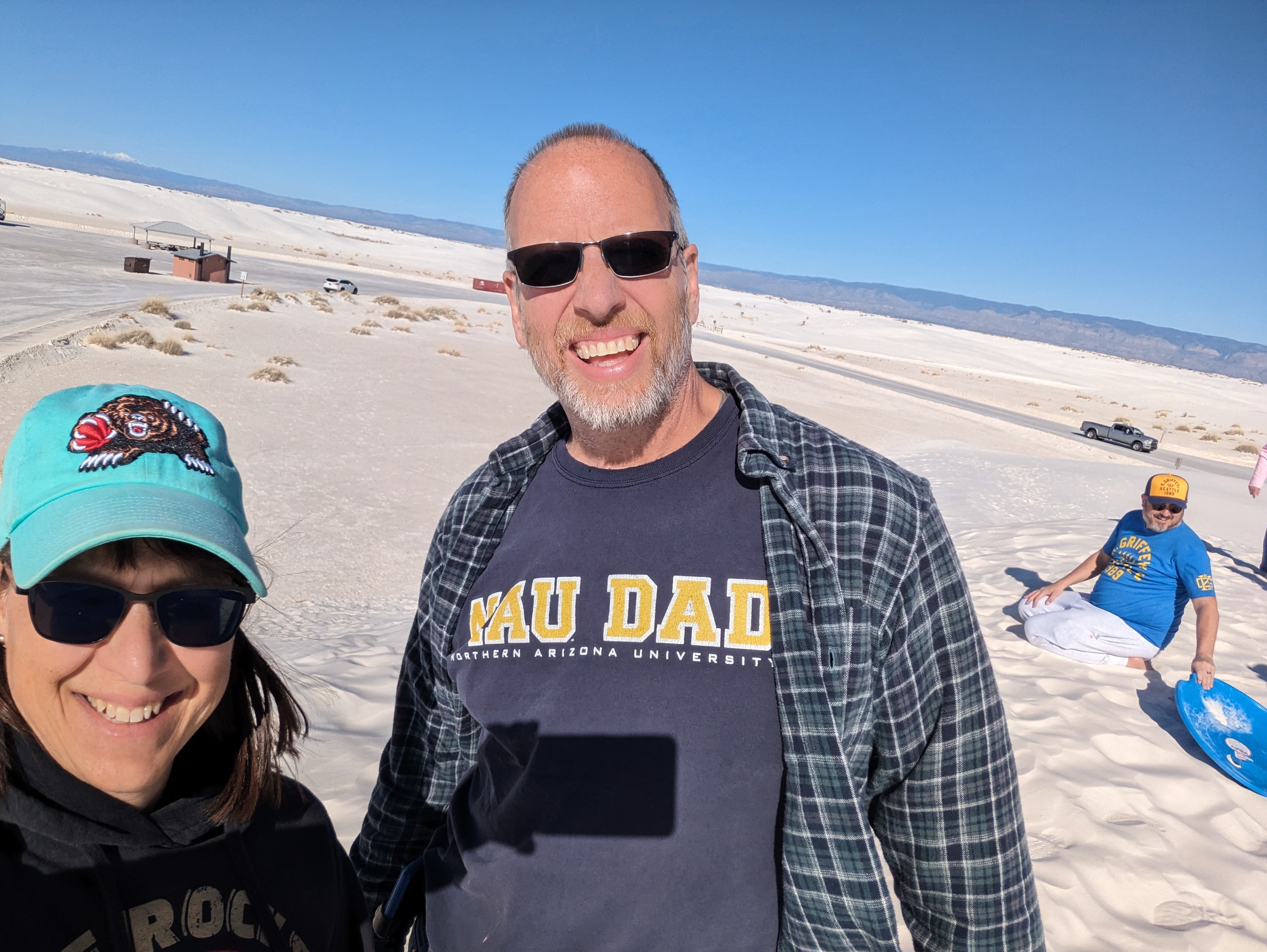 A woman and man at White Sands National Park