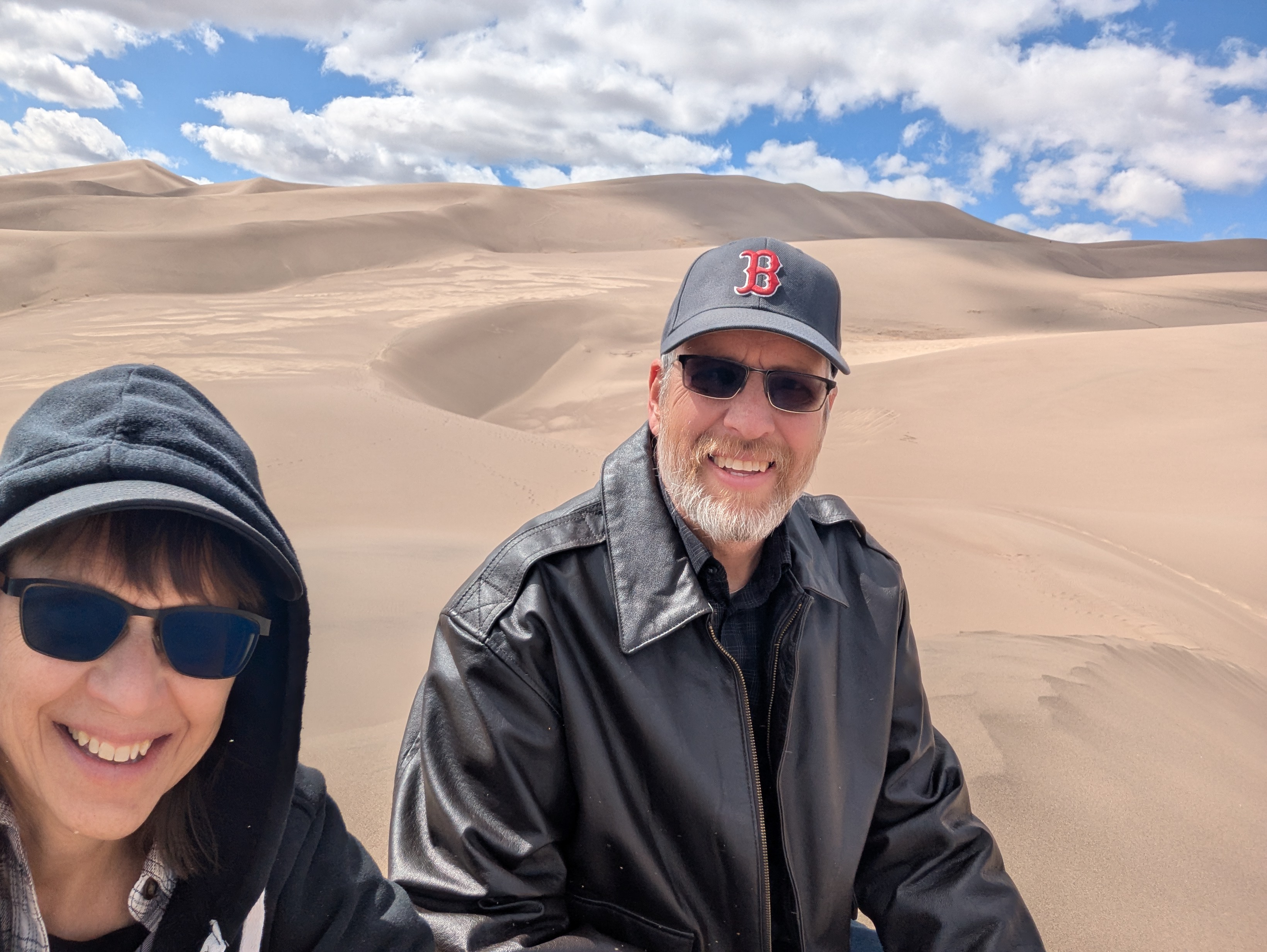 A woman and man at Great Sand Dunes National Park in Colorado