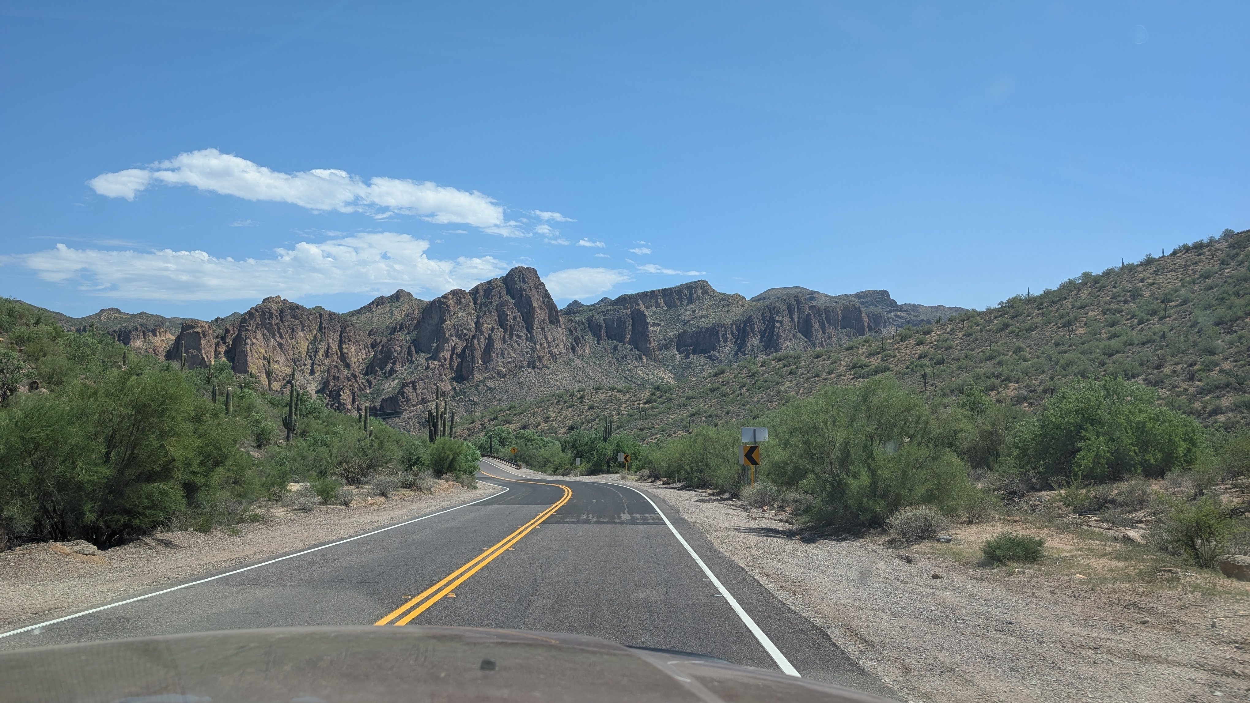 A road leading to mountains