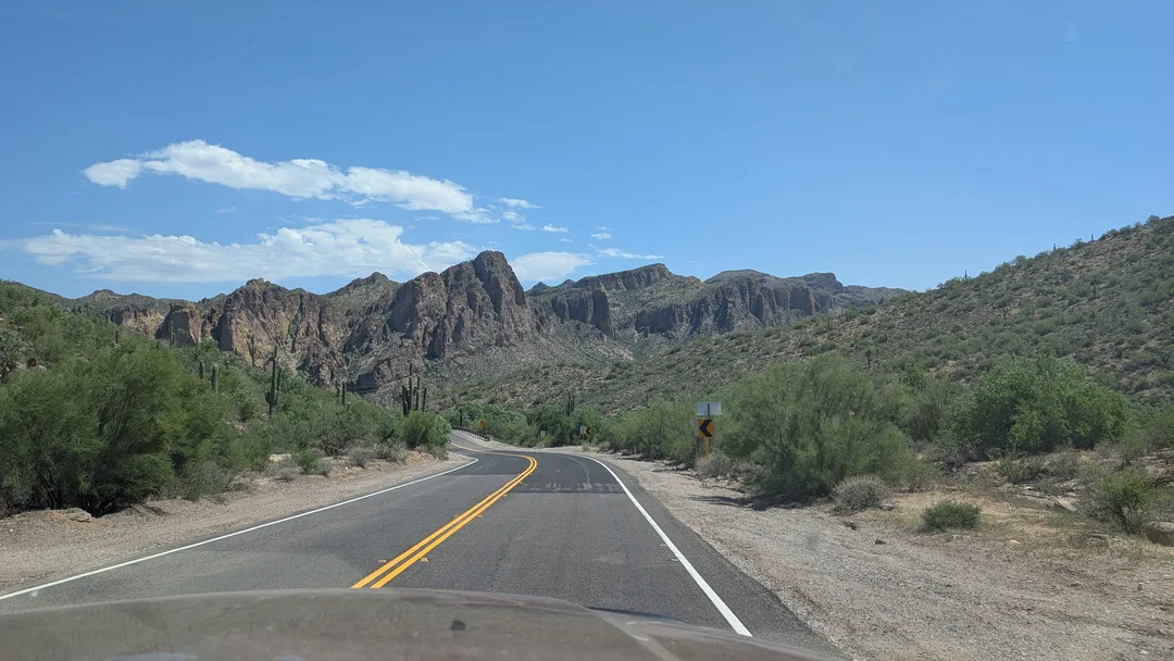 A road leading to mountains